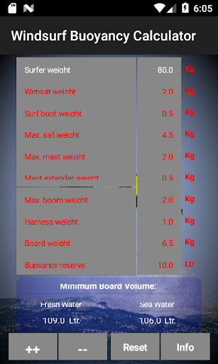 Windsurf Buoyancy App Screen 3