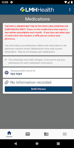 LMH Health My Patient Portal Screen 3