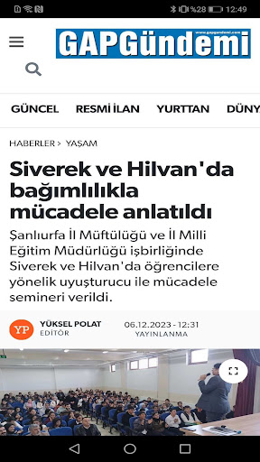 GAP Gündemi Screen 2