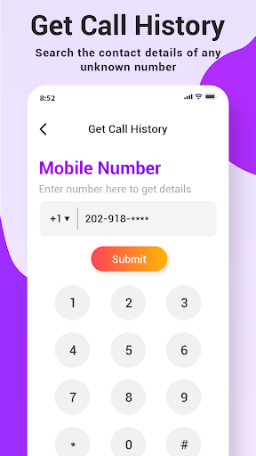 Call History any number detail Screen 2