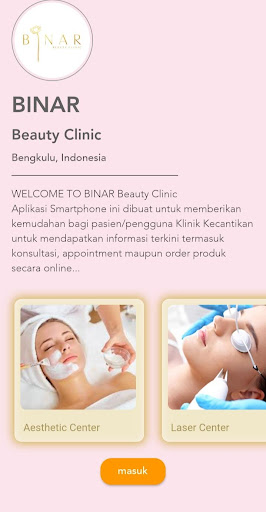 Android application BINAR Beauty Clinic screenshort