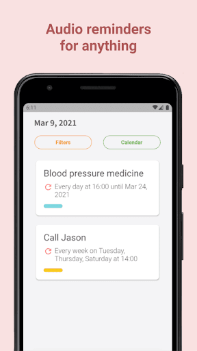 Android application Weminder - Audio Reminders screenshort