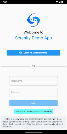 Android application Serenity Demo screenshort