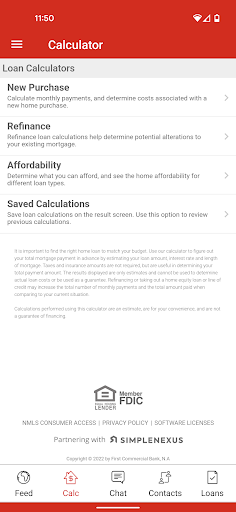 First Commercial HomeLoans Screen 2