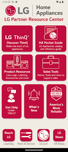 Android application LG Partner Resource Center screenshort
