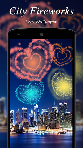 City fireworks Live Wallpaper
