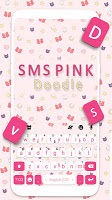 screenshot of SMS Pink Doodle Keyboard Backg
