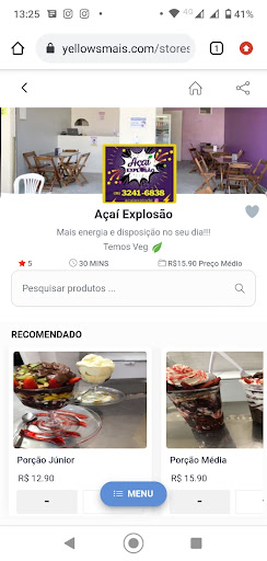 Android application Açaí Explosão screenshort