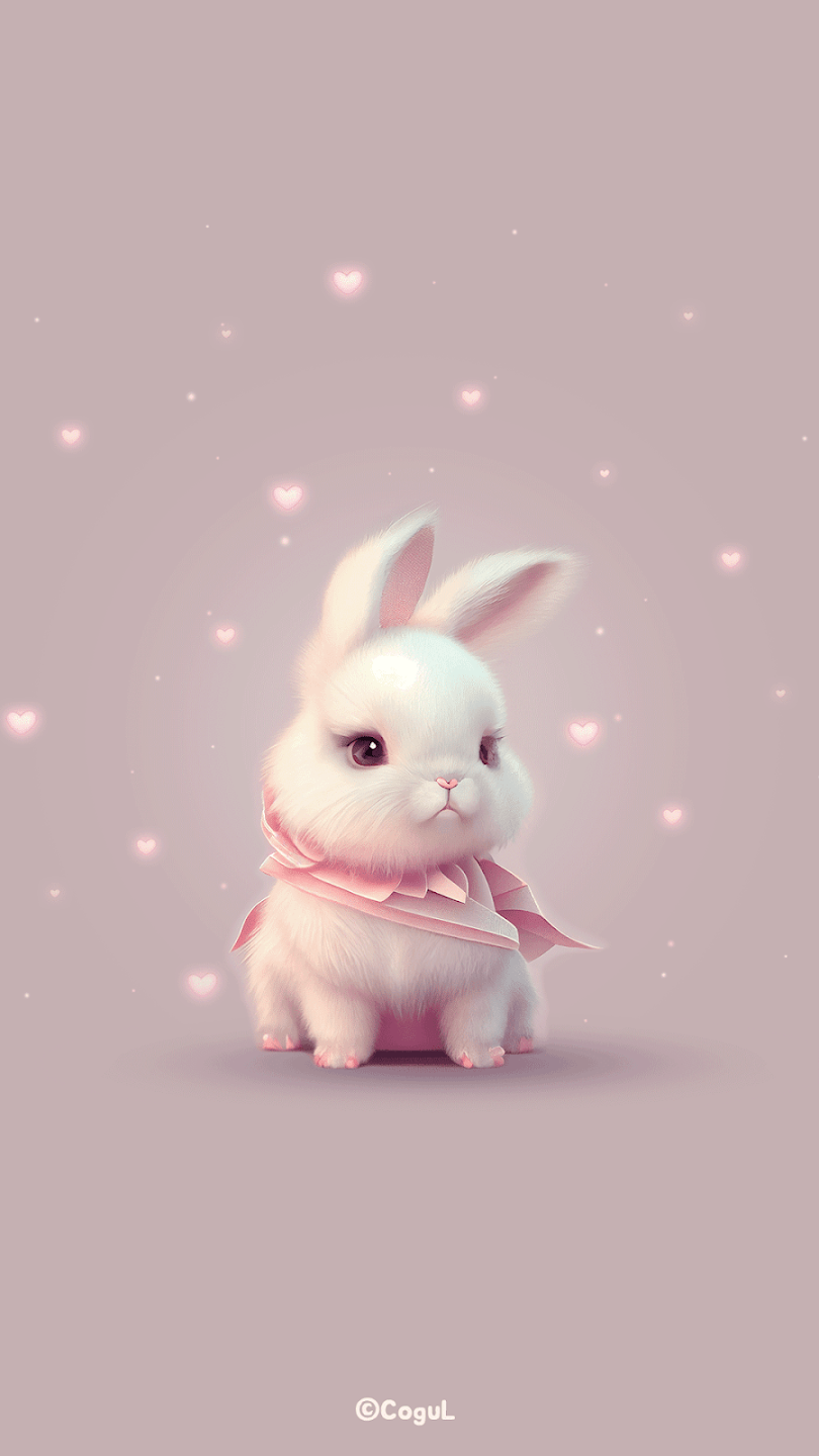 카카오톡 테마 - 사랑스러운 흰 토끼