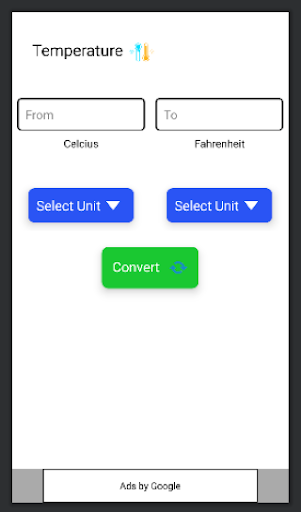 Android application Unit Converter screenshort