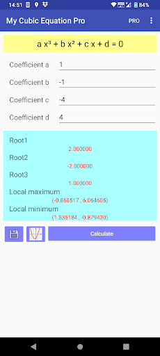 Android application My Cubic Equation screenshort