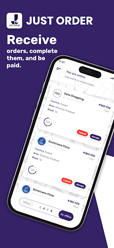 Android application Just Order Company screenshort