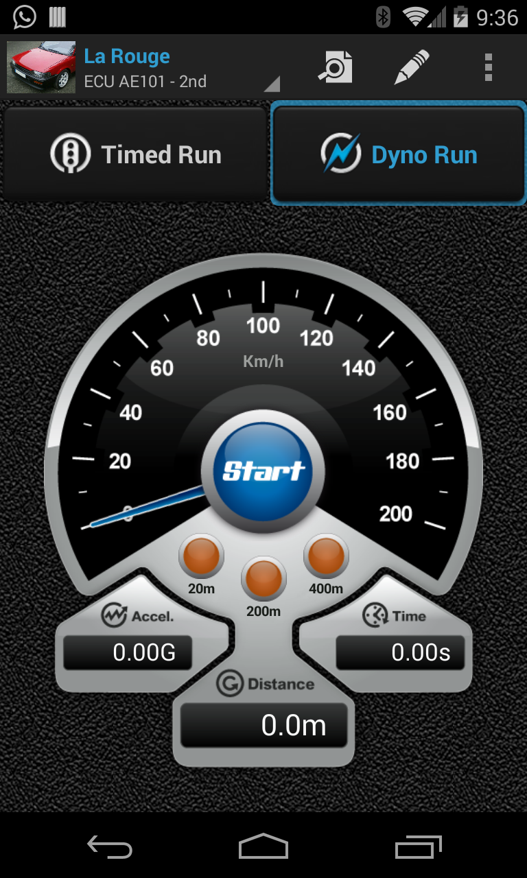 Android application PerfExpert - Car Onboard Dyno screenshort
