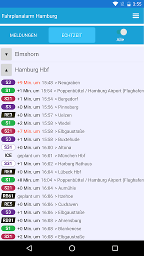 Fahrplanalarm Hamburg Screen 2