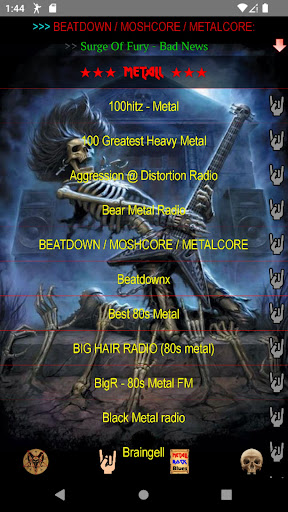 Android application Heavy Metal & Rock music radio screenshort
