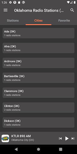 Oklahoma Radio Stations Screen 2