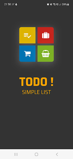 Android application TODO/shopping/packing list screenshort