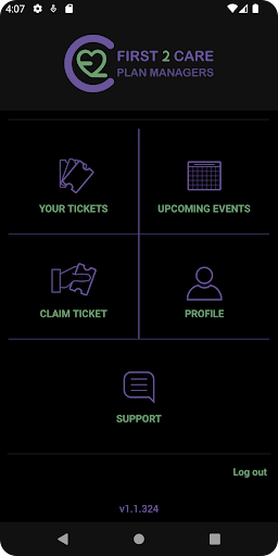 Android application First2Care Events screenshort