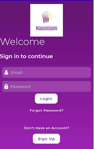 Android application Kazzicom Registration System screenshort