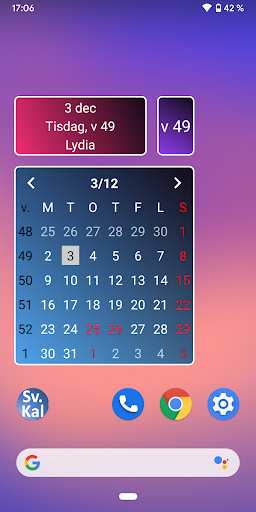 Android application Sv. Kalender screenshort
