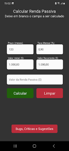 Calcular Renda Passiva Screen 2