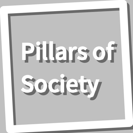 Book, Pillars of Society logo