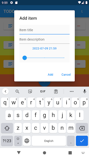 Android application TODO list screenshort