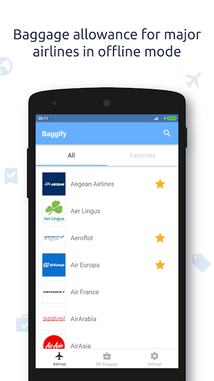 Baggify - airlines baggage all - 1.0.9 - (Android)