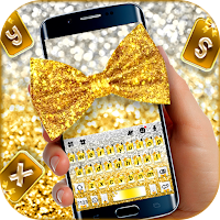 Тема для клавиатуры Gold Bowknot Glitter