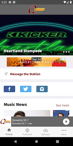 Android application Qcountry 92.7 screenshort
