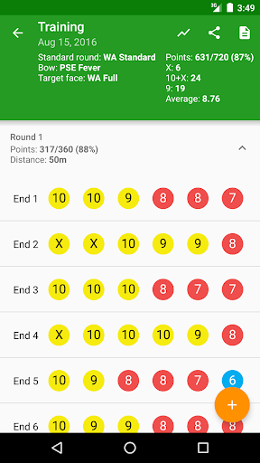 Screenshot of MyTargets Archery