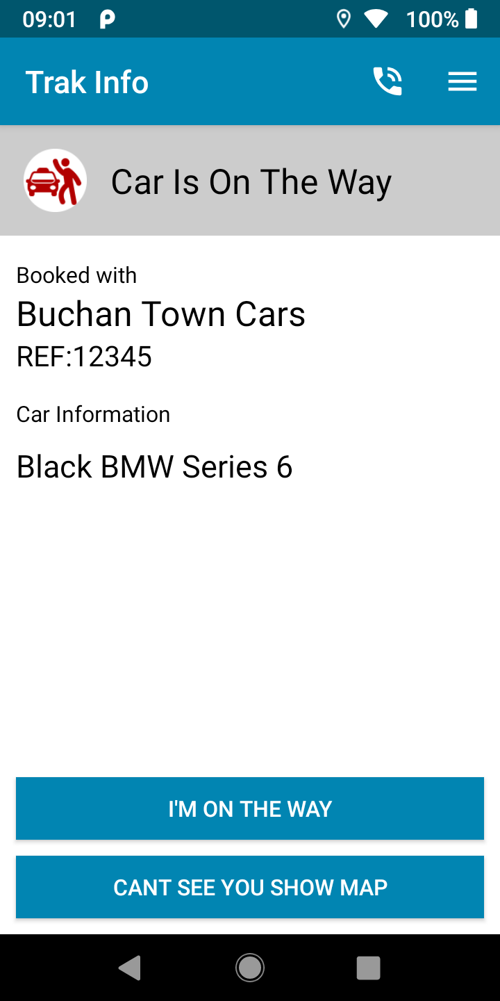 Android application Buchan Town Cars - Alloa screenshort
