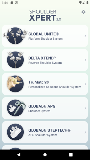 Android application Shoulder XPERT screenshort