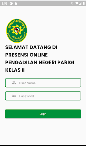 Android application Absen PN-Parigi screenshort