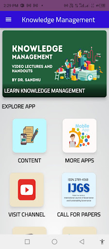 Android application Knowledge Management screenshort