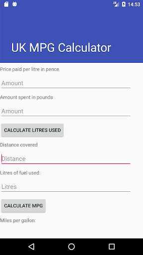 UK MPG Calculator Screen 3