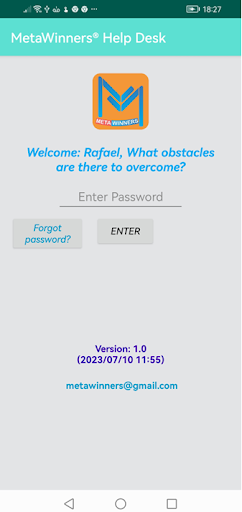 Android application Help Desk MetaWinners screenshort