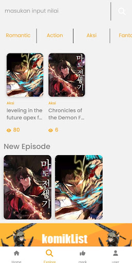 Android application KomikNime screenshort