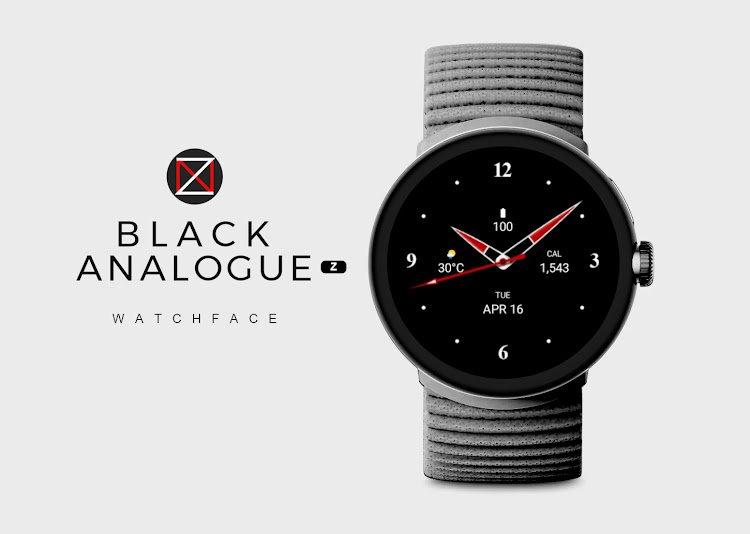 Black Analogue Z Watch Face - New - (Android)