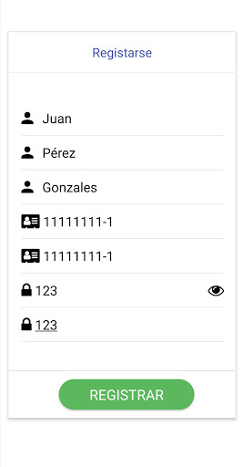 Android application Reo Móvil screenshort