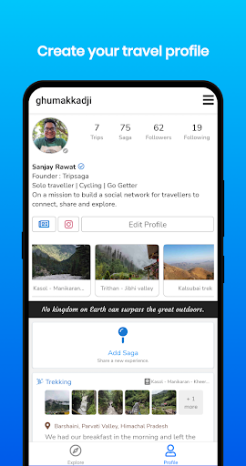 Tripsaga - Explore & Travel Screen 2