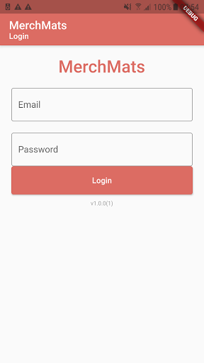 Android application MerchMats - Support screenshort