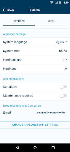 Android application Softener smart connect screenshort