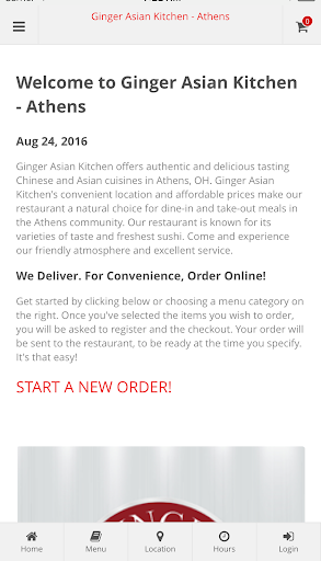 Android application Ginger Asian Kitchen Athens screenshort