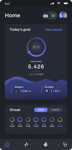 Android application Sensoria Walk screenshort