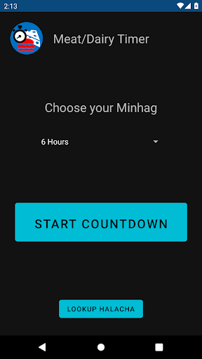Meat/Dairy Timer Screen 3