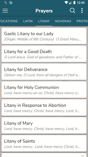 Android application Catholic Prayerbook screenshort
