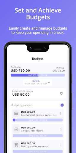 TraceSpend: Budget & Expenses Screen 3