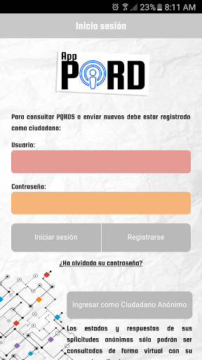 Android application Alcaldía de Armenia PQRDS screenshort