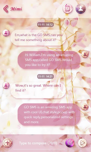 GO SMS FLOWER DANCE THEME Screen 2